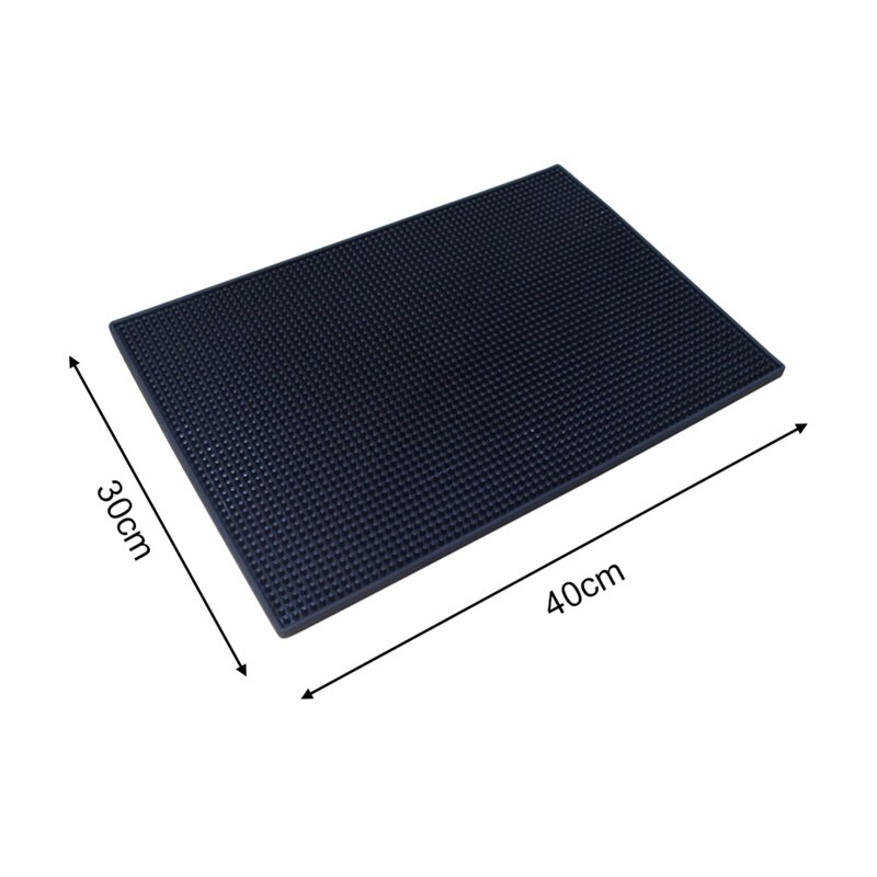 PVC Rubber Wijnglas Afvoer Mat Voor Bar antislip Huishouden Rechthoek Afvoer Mat Zwart afvoer matten voor desktop: 40x30cm