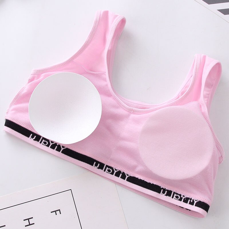 Fille formation lin doux Brassiere Sport fille soutiens-gorge pour ado filles lettre enfants Topic pour adolescents gilet