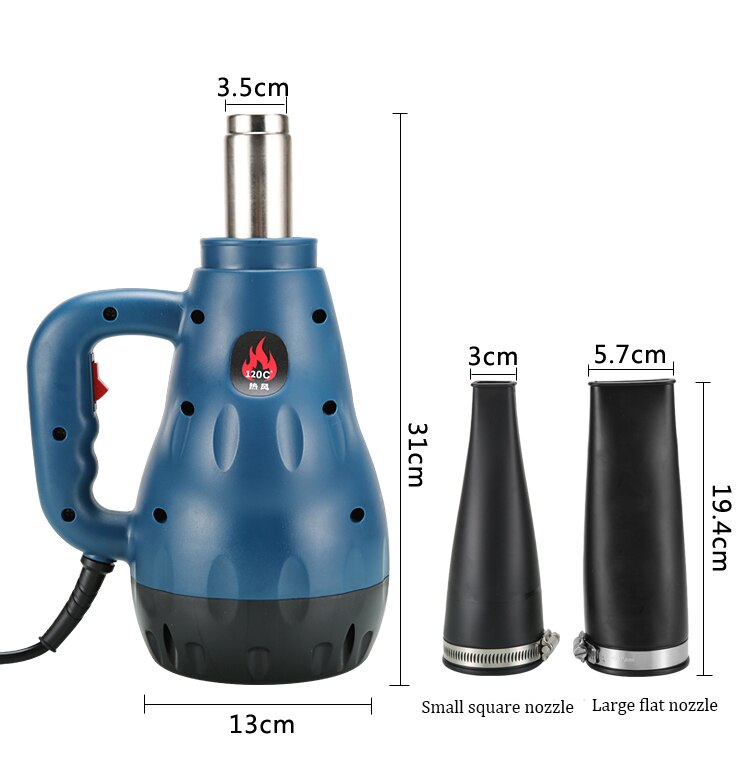 1500W Electric Air Wind Blower Dual Temperature Power Drying Heater Fan Snow Thrower