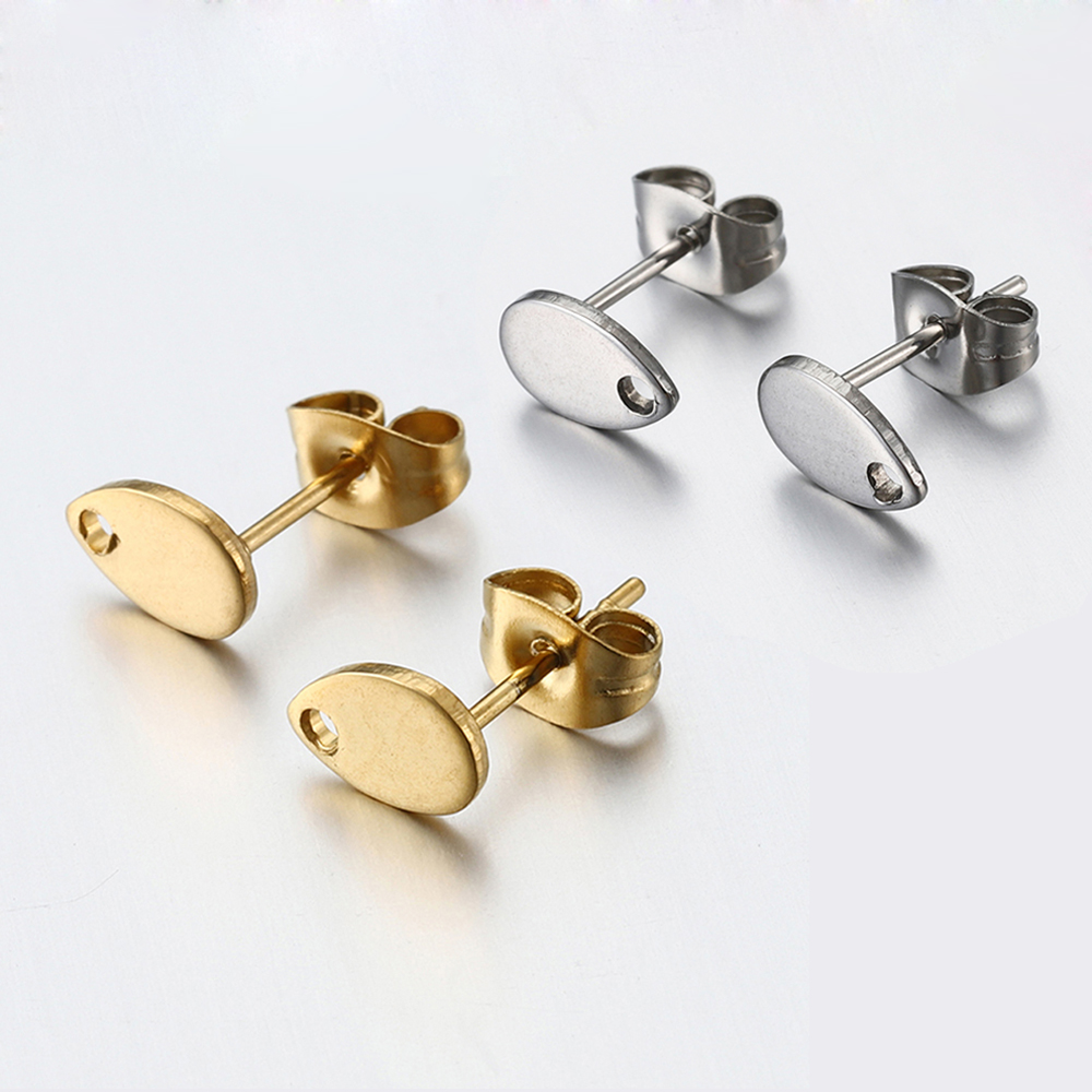 10 Uds. De pendientes dorados de acero inoxidable con forma de corazón de amor para pendientes DIY, Base para hacer joyas, accesorios de componentes con dijes colgantes con agujeros