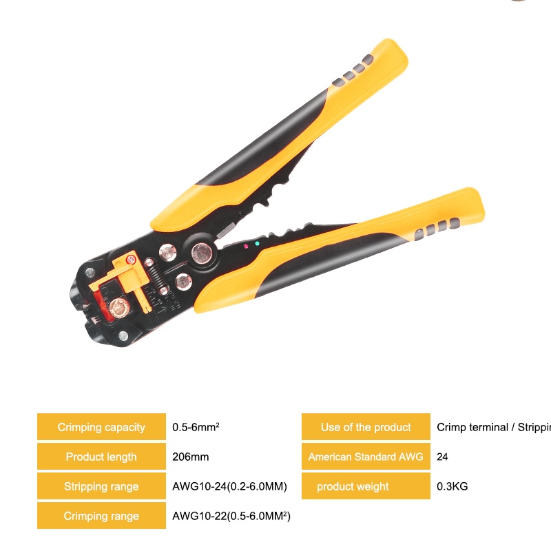 Wire Stripper adjustable stripping Automatic cable cutting Pressing Plier Terminal Cable Cutter decrustation pliers Hand Tool
