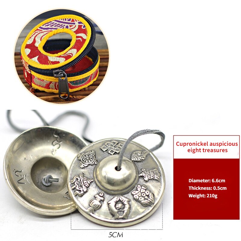 Nepal Handmade Bell Bell Percussion Instrument Pure Copper Ding Xia Large Bell Bell Strike Double Chime: Cupronickel1 and bag