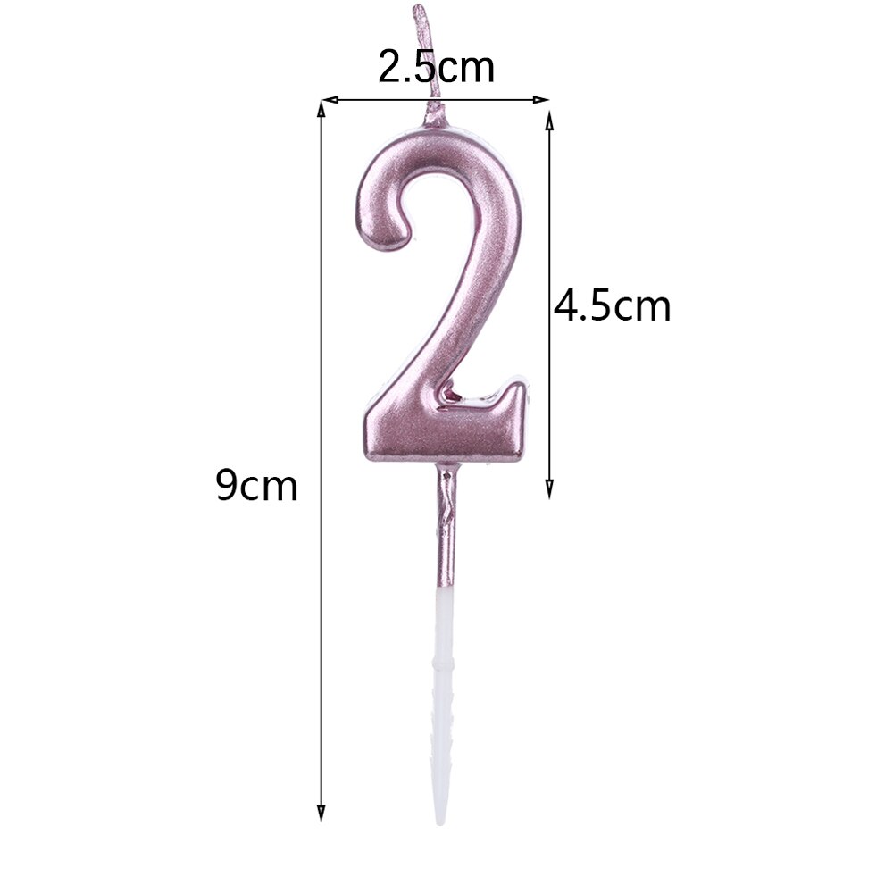 Rose Gold Happy Birthday Number Cake Candles 0 1 2 3 4 5 6 7 8 9 Cake Topper Kids Girls Boys Bar Baby Party Supplies Decoration