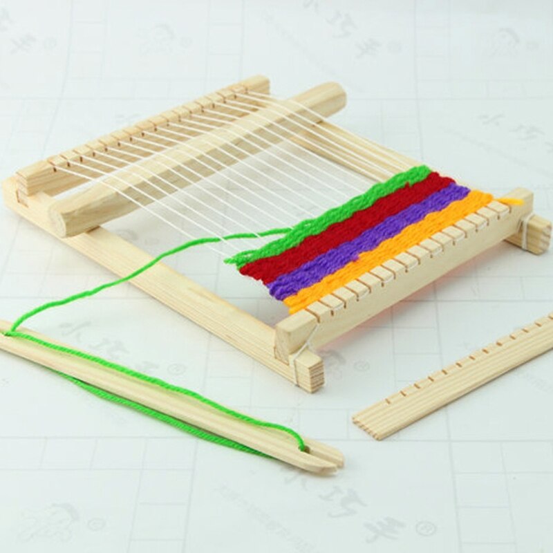Kind Diy Houten Handgeweven Developmental Speelgoed Garen Weven Breien Shuttle Weefgetouw