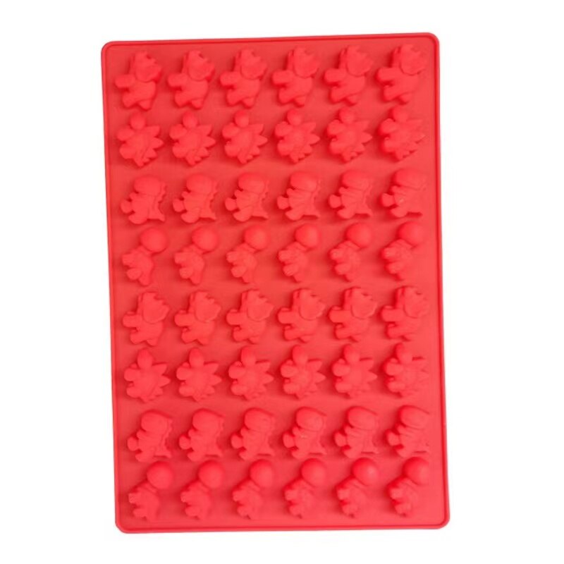 48er kleiner Dinosaurier, Silikon-Kuchenform, Schokoladenform, Einsatz, Kerze, Flip, Zucker, Tropf, Keksform, Küchen-Backwerkzeug: Rot