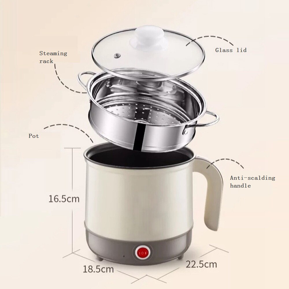 DMWD 220V Multifunctional Electric Cooking Pot Steaming / Boiling / Stewing Mini Hotpot Non-stick Egg Cooker For 1-2 People