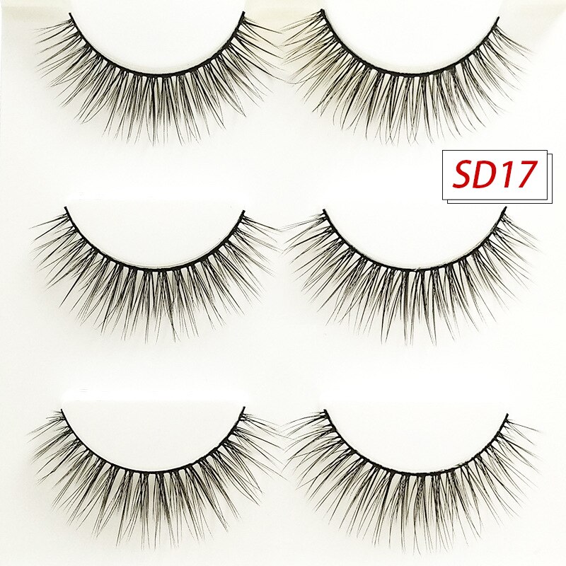 3 paires d&#39;autocollants de cils réutilisables, faux cils imperméables et durables, auto-adhésif pour femmes et petite amie: SD17