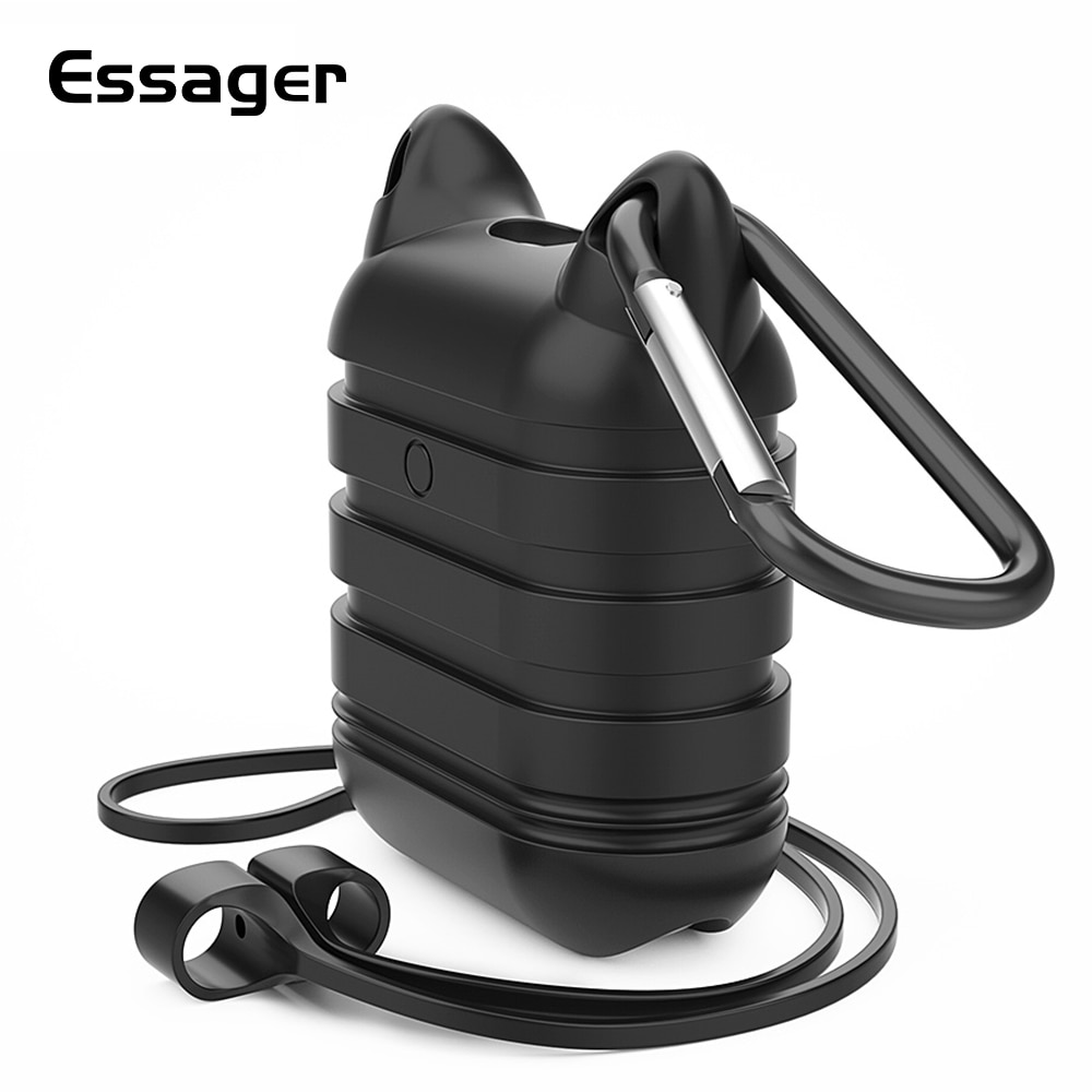 Essager étui de luxe pour Apple Airpods Airpod i10 i13 sangle porte-clés accessoires mignon Silicone couverture pour Air dosettes Pod Coque Funda