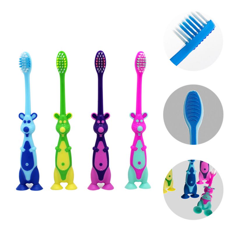 Baby Cartoon Animal Shape Soft Toothbrush Kids Dental Oral Care Brush Tool Toothbrushes Toddler Lovely Random Color 3-12Y