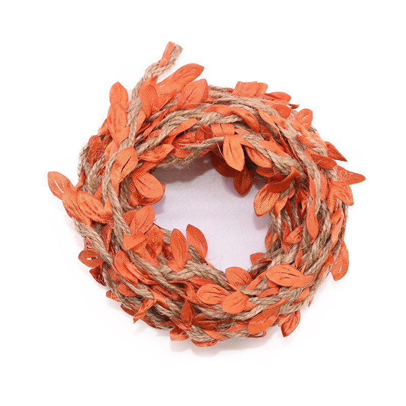 5M Simulation Green Leaves Weaving Jute Rope Ribbon for Restic Wedding Birthday Decoration Flower Bouquet Packaging Rattan: B05