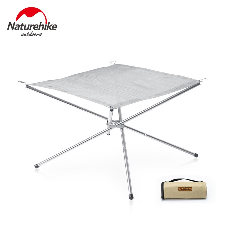 Naturerhike Portable Fire Pit Stainless Steel Outdoor Fire Pit Square Backyard Fire Pit Rectangular Garden Wood Camping Fire Pit: Default Title