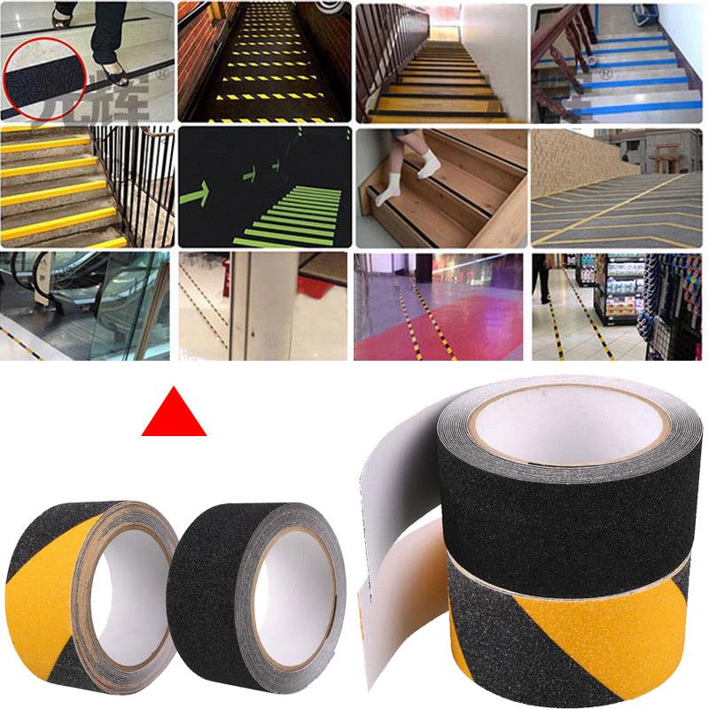 Zwart geel pvc vloer badkamer zwembad antislip mat waarschuwingstape