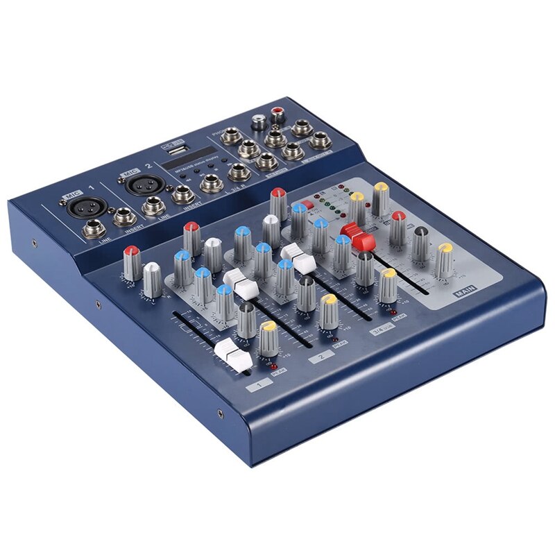 F4-Usb Mixing Console 4 Kanaals Digitale Mic Lijn Audio Mixer Console Met 48V Phantom Power Voor Opname Dj Stage eu Plug