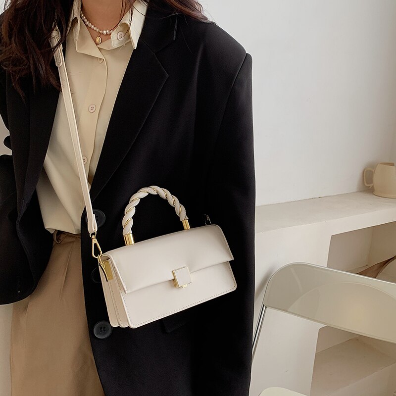 Vrouwelijke Kleine Luxe Crossbody Tassen Voor Vrouwen Kleine Handtas Pu Lederen Handtas Dames Met Handvat
