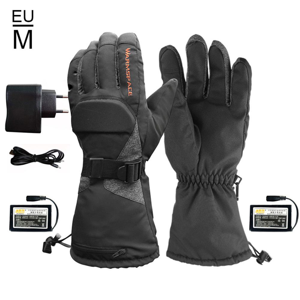 Electric Heated Gloves Warm Heating Mittens USB Rechargeable Gloves For Men Women Riding Skiing 7.4V 2600mAh