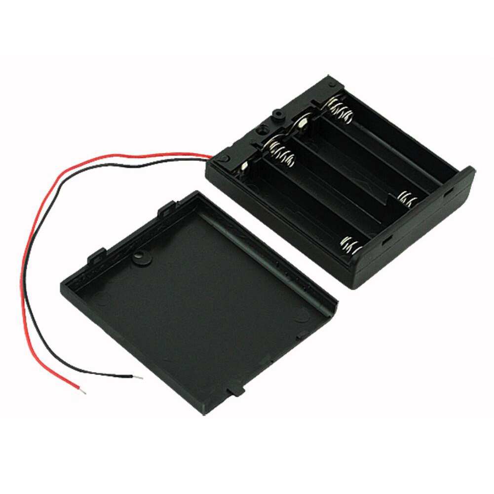 1Pc 4/3/2x AA Durable Plastic Battery Holder 4 Size Portable AA Battery Box Case Wire Supports 1.2V 1.5V Battery