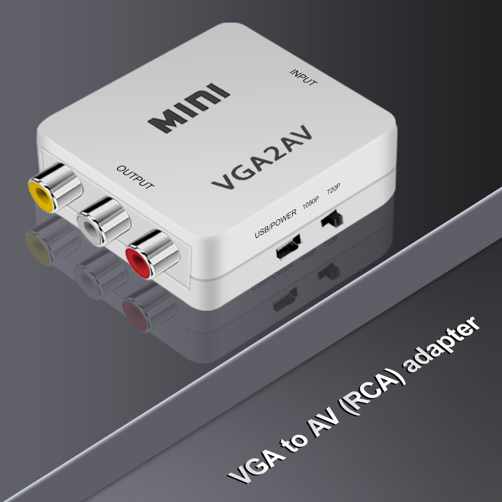 Kebidu Vga Naar Av Mini Converter Adapter Ondersteuning 1080P Vga Naar Av Converter Pc Naar Tv Hd computer Naar Tv
