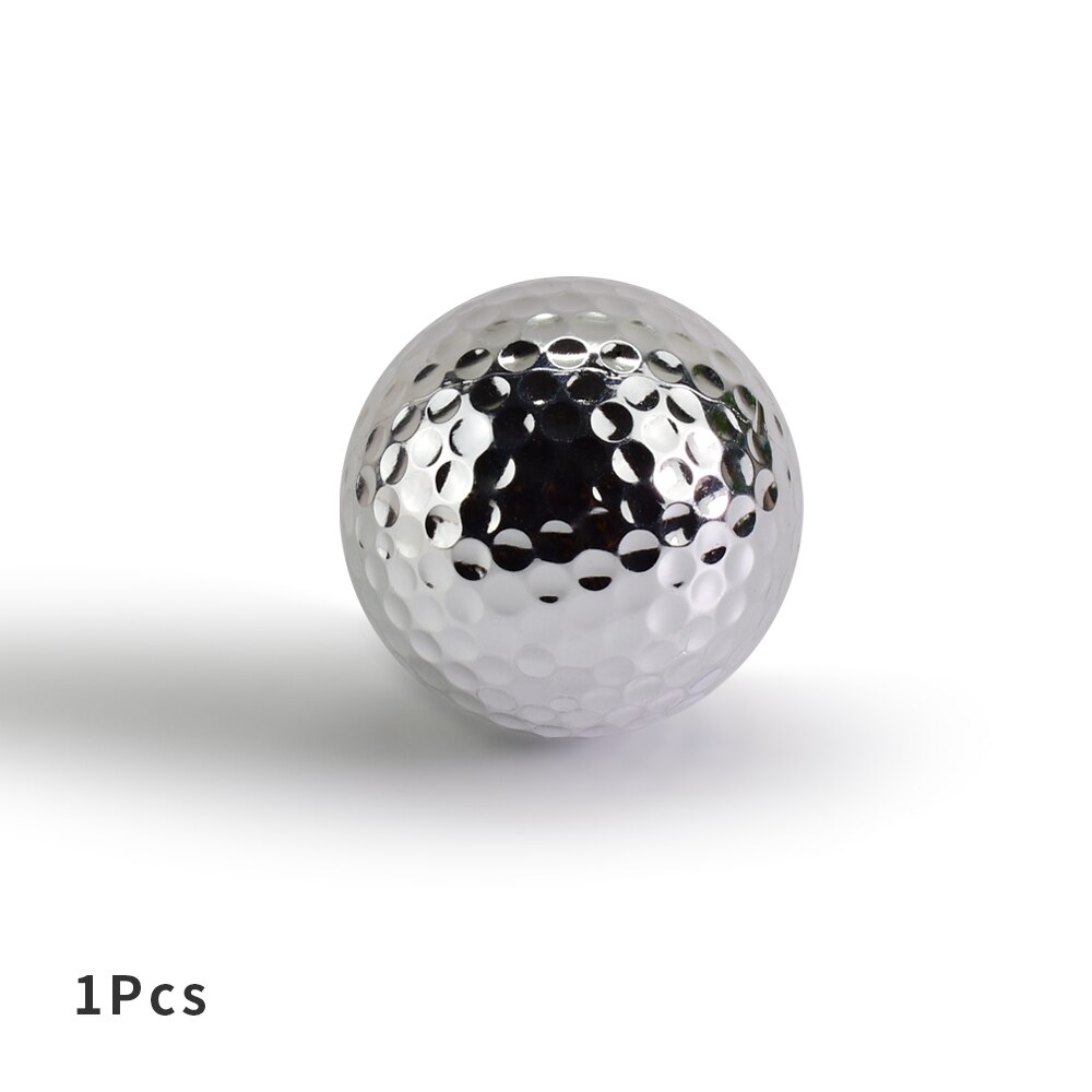 Unikke sølvguld golfbolde til golfspiller indendørs udendørs swing putter træningsøvelser til far ven jul: 1 stk sølv
