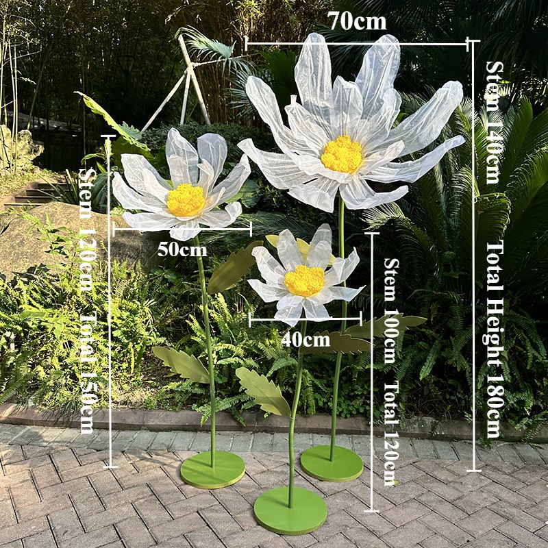 1/3 stk. kæmpe marguerit kunstige blomster bryllupsdekoration rekvisitter marguerit store blomster sceneopsætning vinduesudstilling boligdekoration