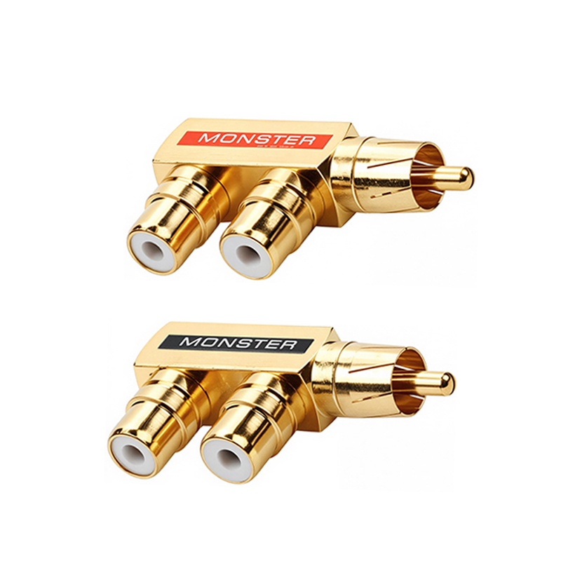 2/4/8Stck vergoldetes Kupfer AV Audio- Splitter Stecker RCA Adapter 1 Stecker auf 2 Buchse: Armee Grün