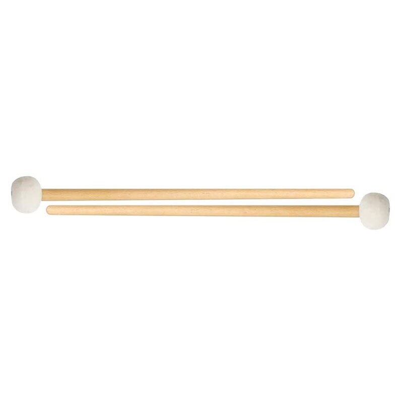 2 Pair 15 Inch Wood Handle Mallets Timpani Stick Multi-Purpose Felt Mallet Soft, Good Percussion Accessories