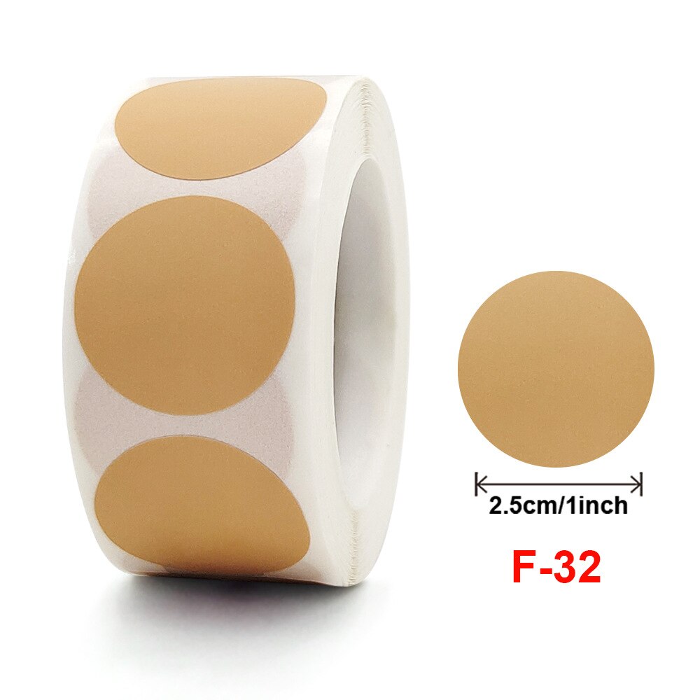 500per Roll Chroma Label Color Code Dot Labels Stickers 1 Inch Roun Red Green White Yellow Blue Pink Black Stationery Stickers: F32