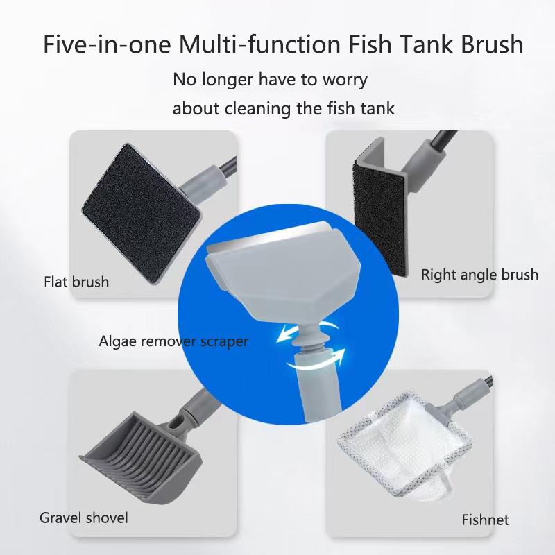 Aquarium Algen Tank Cleaner Set Aquariums Reinigingsgereedschap Kit Aquarium Cleaner Aquarium Netto Schraper Spons Accessoires