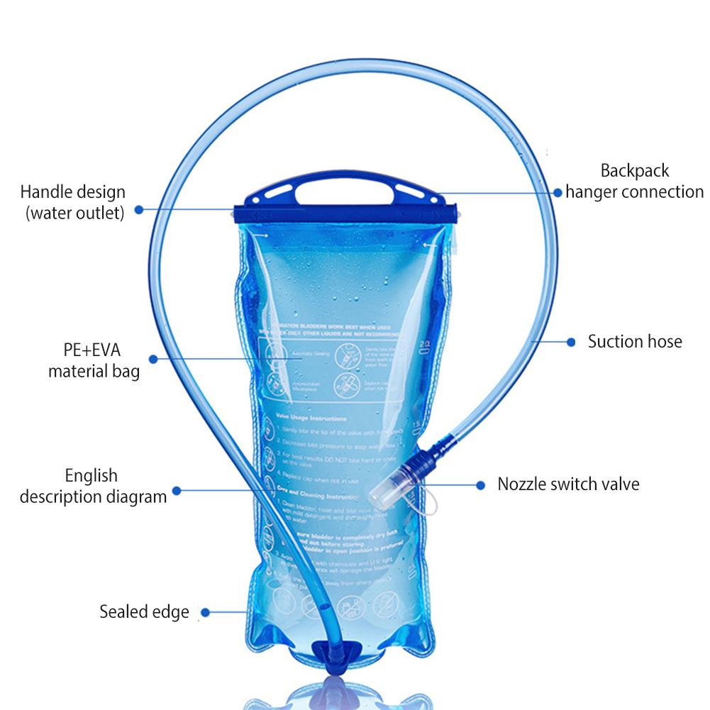 1.5/2/3L Draagbare Sport Fles Outdoor Sport Fietsen Water Bag Pvc Grote Capaciteit Klimmen Outdoor Water Fles Weerstand