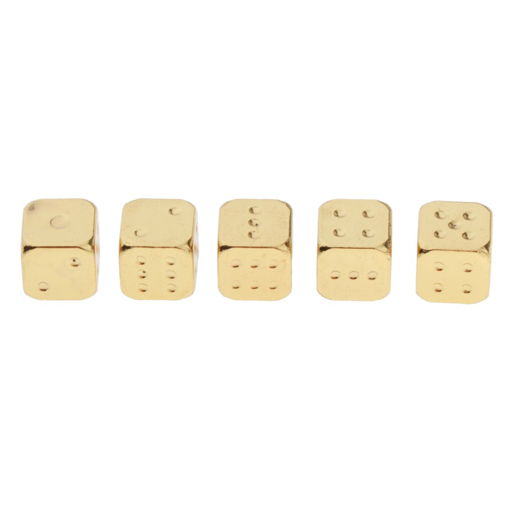 Juego de dados de 6 lados con tono metálico, 5 uds., dados de colores con Pips dorados, dados de esquina redonda, dados de juego de rol, accesorios de Mahjong