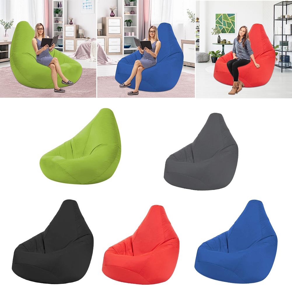 Bean Bag Stoel Cover Hoge Rug Luie Sofa Oxford Hoes Wasbare Afneembare Lounger Seat Poef