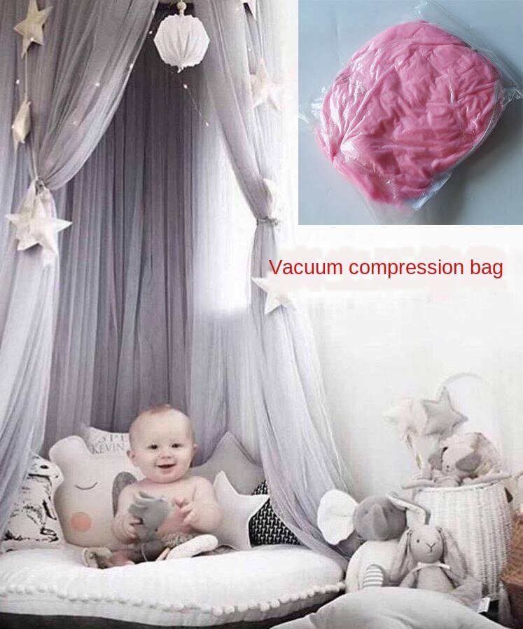 1pc Hängen Gebühr Prinzessin Moskito Netz Krone Runde Bildschirm Baldachin Insekten Bett Schleier Garten Camping Anti-Moskito freundlicher zimmer Deko: grau mit Tasche