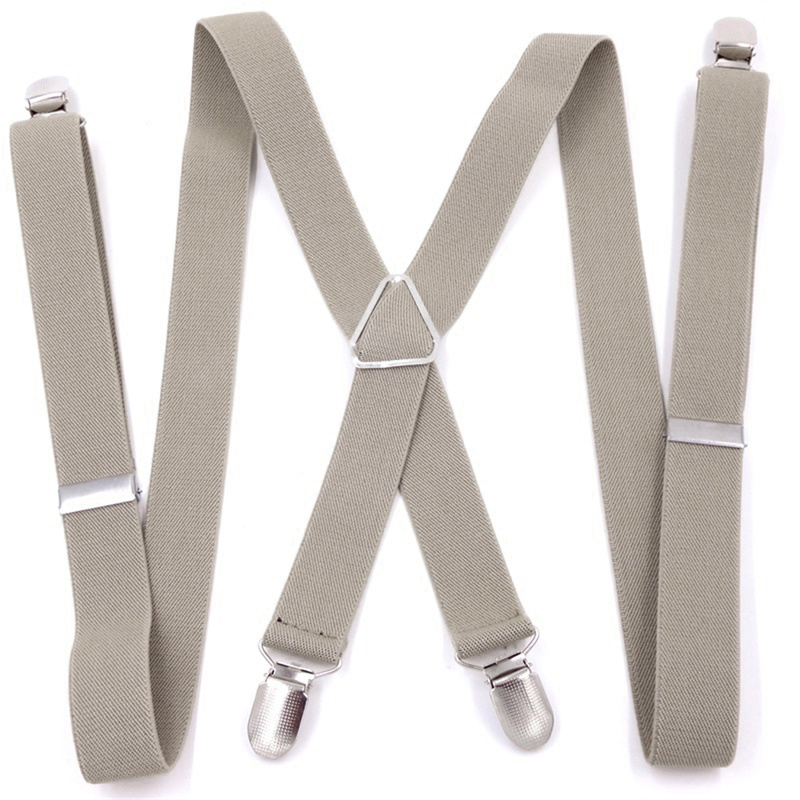 Bretelles élastiques réglables pour hommes et femmes, dos en X, 2.5CM de largeur, 4 Clips, bretelles élastiques réglables