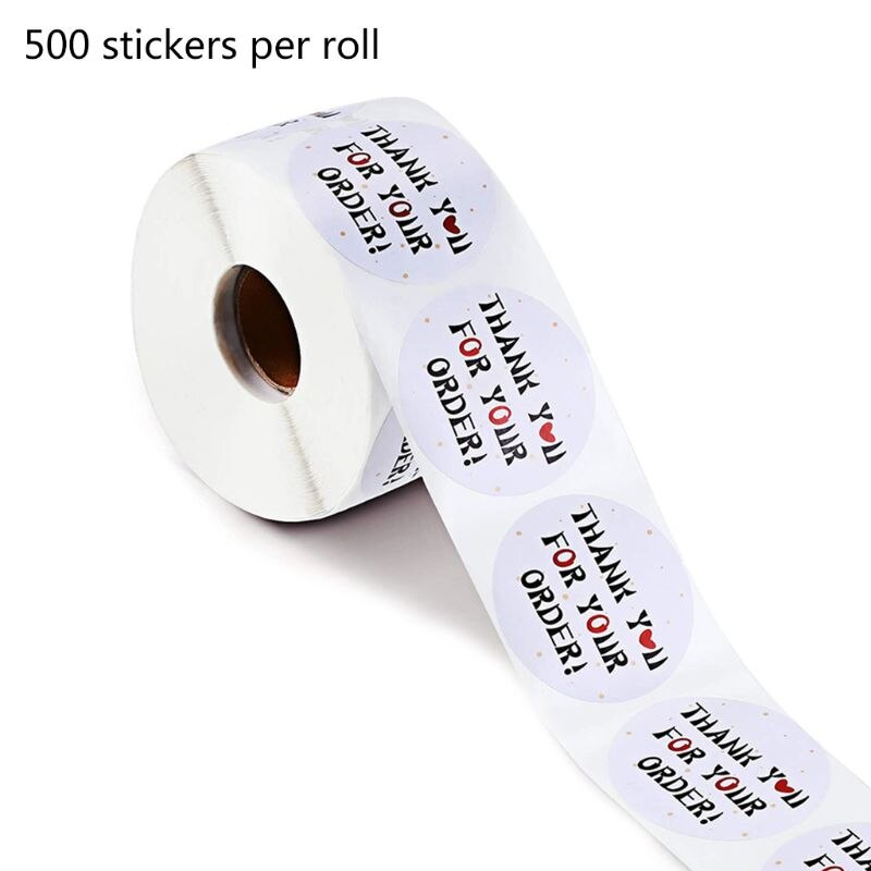 500 stk tak for din bestilling klistermærker segl etiket til bageposer bryllup dekoration papirvarer