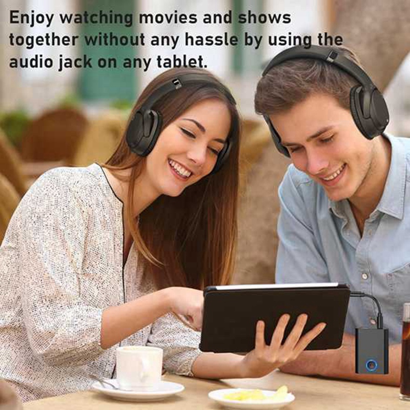 Bluetooth 5.3 Adapter For Airplane To 2 Wireless Headphones, 3.5Mm Jack In-Flight Bluetooth Transmitter Receiver For TV