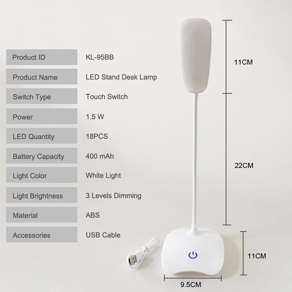 Led Bureaulamp Opvouwbare Dimbare Touch Control DC5V Usb Aangedreven Tafel Night Light Reading Studie Diu