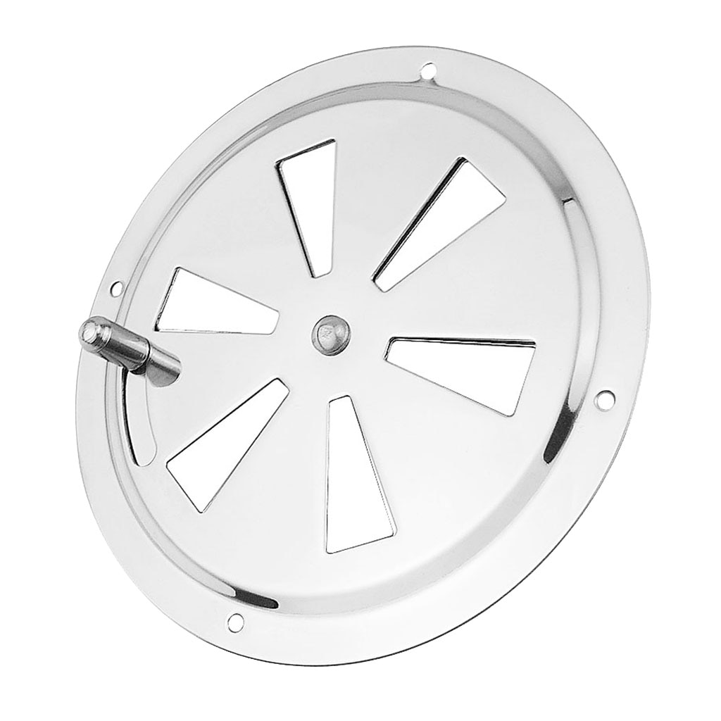 Rustfrit stål 316 båd marine luftventil spjæld gitter dæksel 128mm ventilations lamel ventilator låg justerbar udstødningsventil