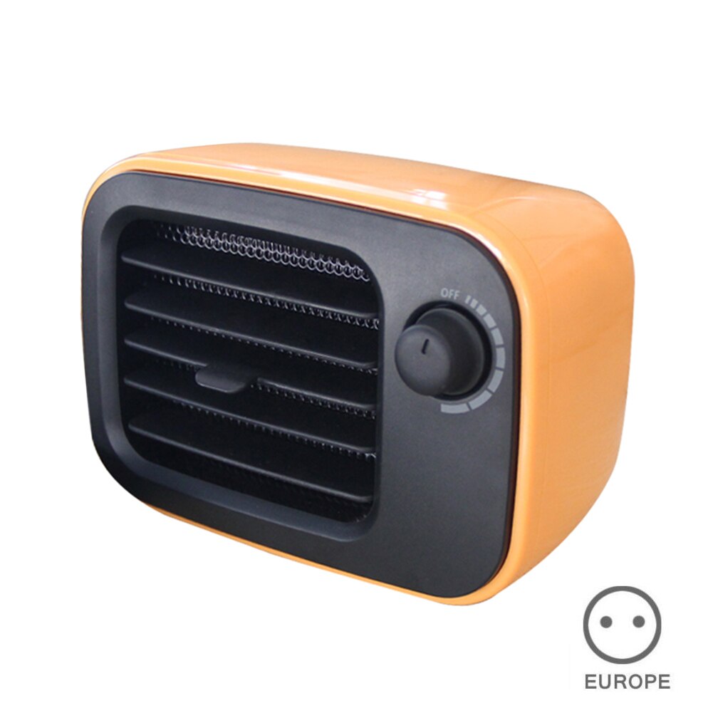 Calentador de cerámica calentador eléctrico Retro ajustable portátil para el escritorio del hogar LB88: EU Orange