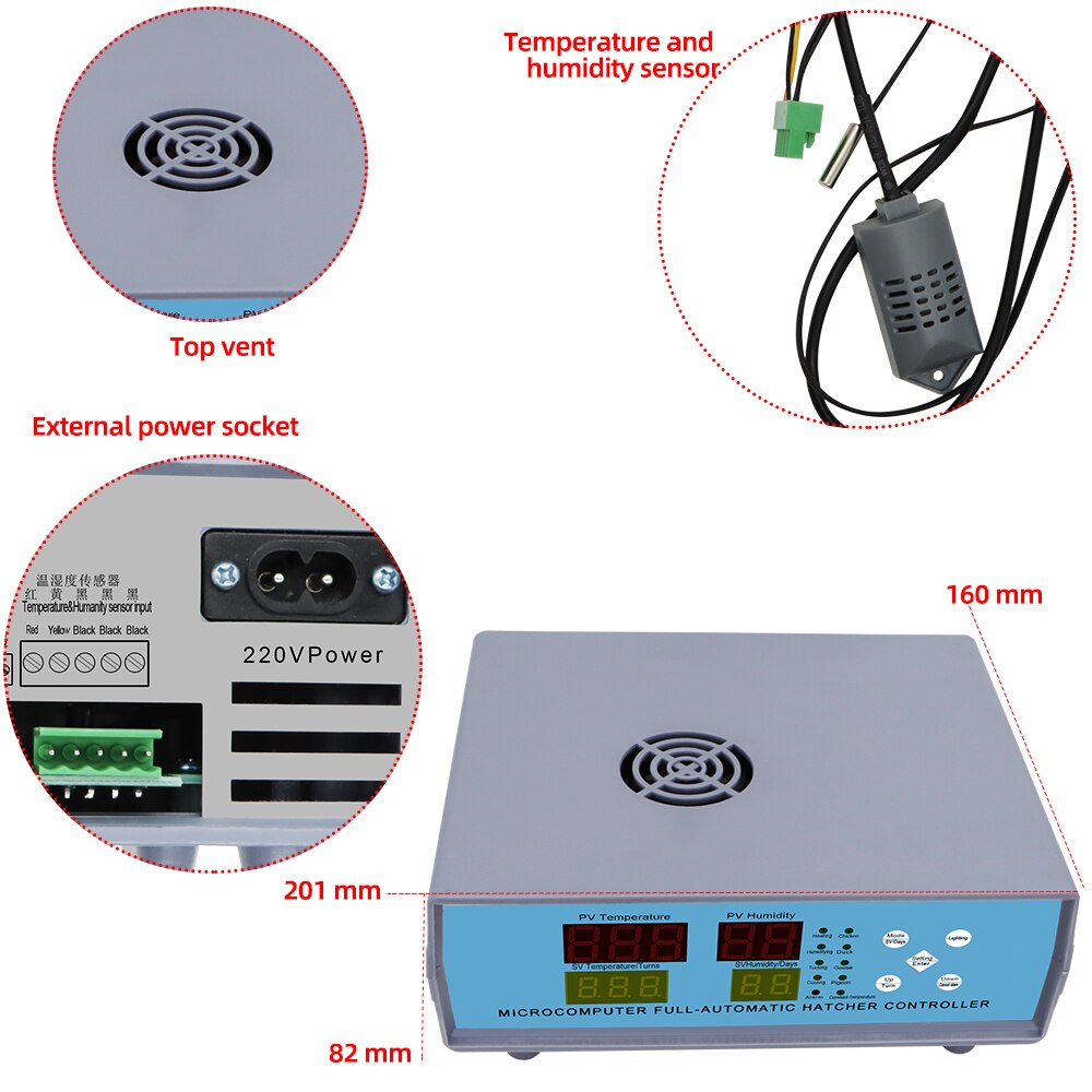 Egg Incubator Controller XM-18K-1 Automatic Egg Hatcher Controller Temperature Controller Temperature Humidity Sensors 50%off