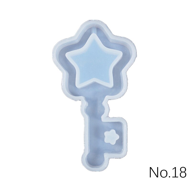 SNASAN Quicksand key pendant Silicone Mold jewelry making DIY tool UV epoxy resin molds Dried Flower Resin Decorative Crafts: No18 star