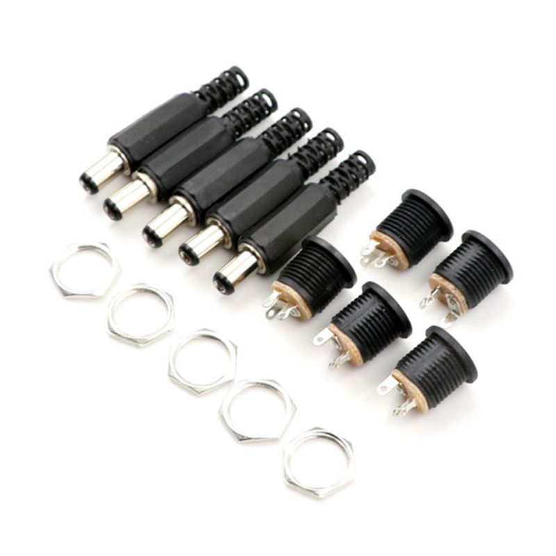 10 pcs 12V 3A Plastic Male Plugs + Female Socket Panel Mount Jack DC Power Connector Electrical Supplies