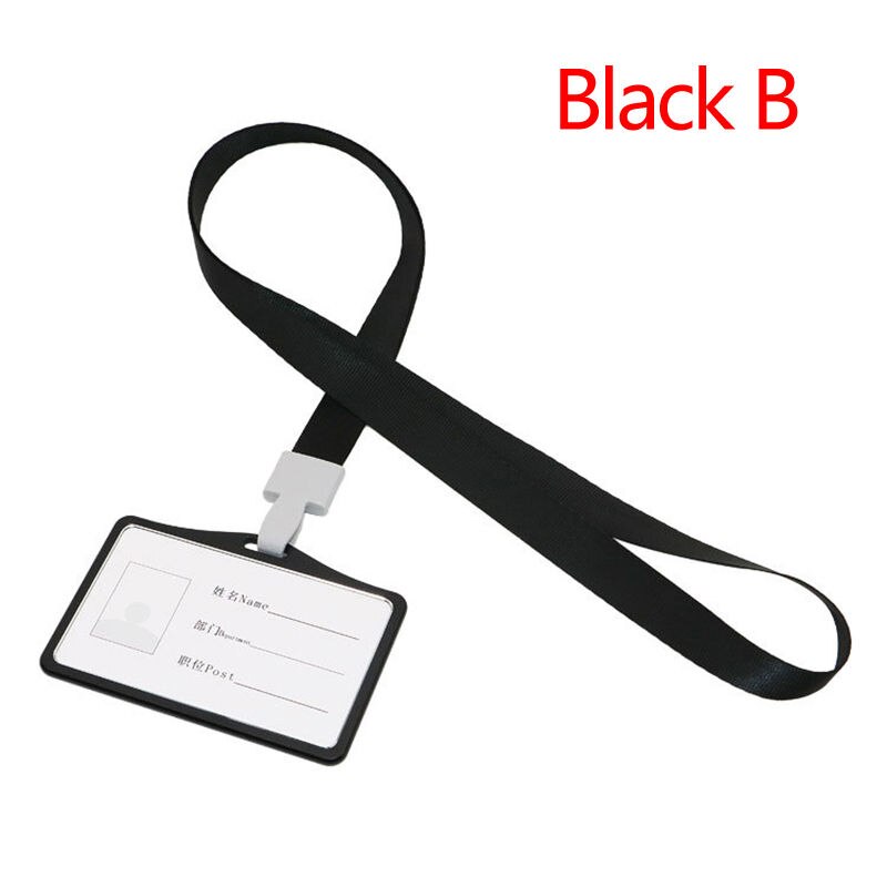 1Pc Aluminium Werk Naam Kaarthouders Visitekaartje Werk Card Id Badge Lanyard Houder Verticale Metalen Id Business case: Black B