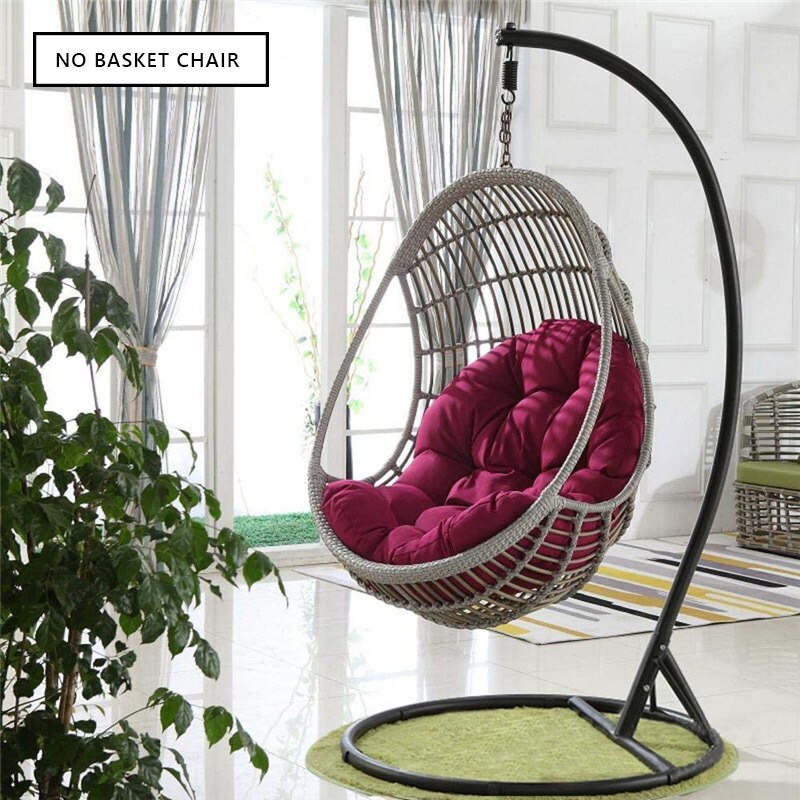 Gungstol sittdyna gunga hängande dämpning trädgård balkong hängande uteplats korg ryggdynor 80 x 120cm cojines (ingen hängmatta): Mörklila