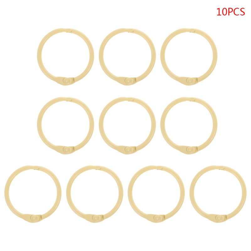 10pcs Metal Loose Leaf Binder Ring Book Hoops DIY Albums School Office Supplies Craft 30mm: Light Yellow