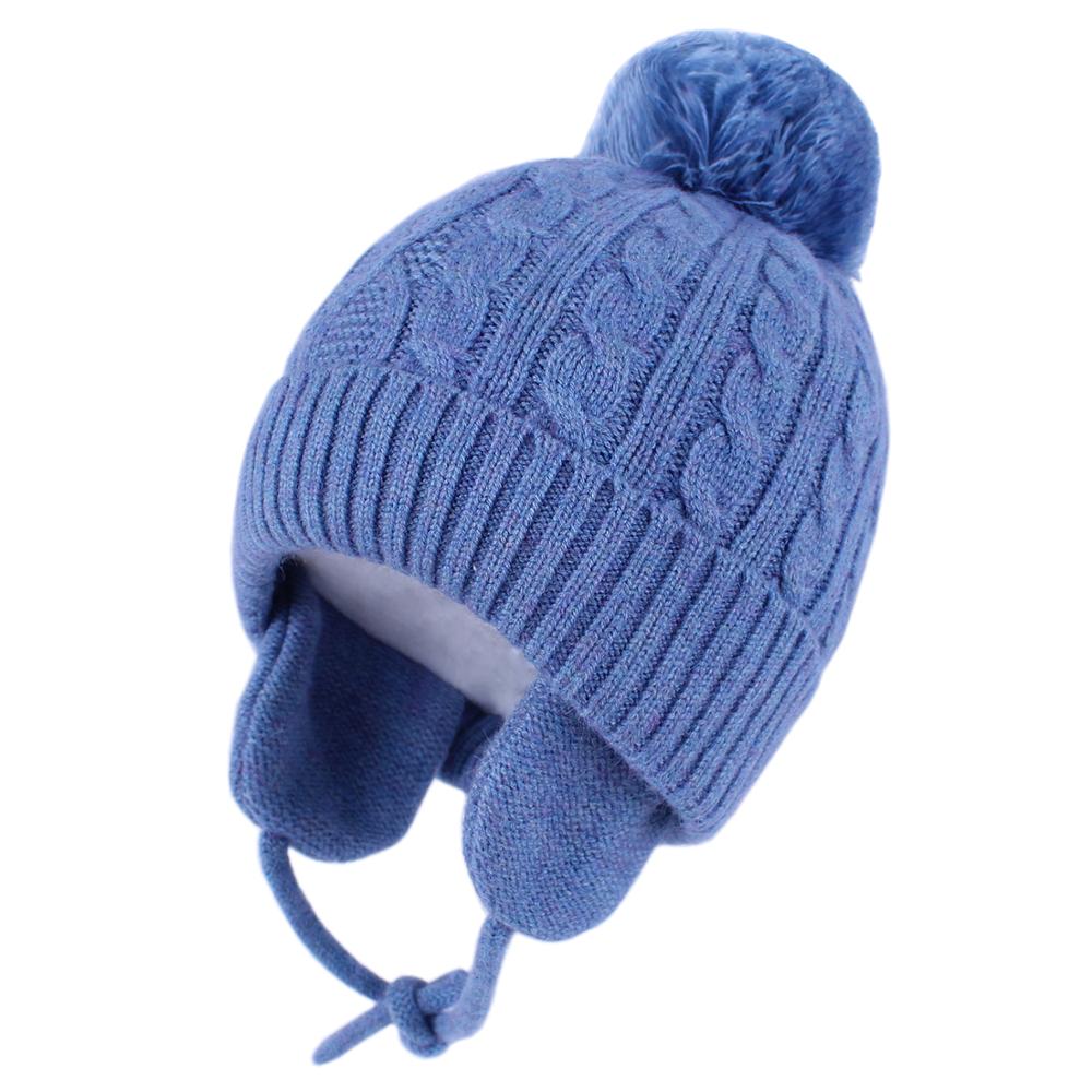 Baby piger drenge vinter efterår varme høreværn hue børn kasketter beanie pels pompon hatte unisex børn strikkede huer 1-5 år