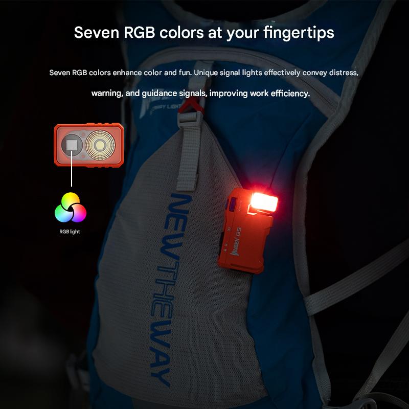 Lanterna Wuben G5 EDC 400 Lumens Mini Lanterna com RGB Portátil Recarregável Edição Limitada Laranja