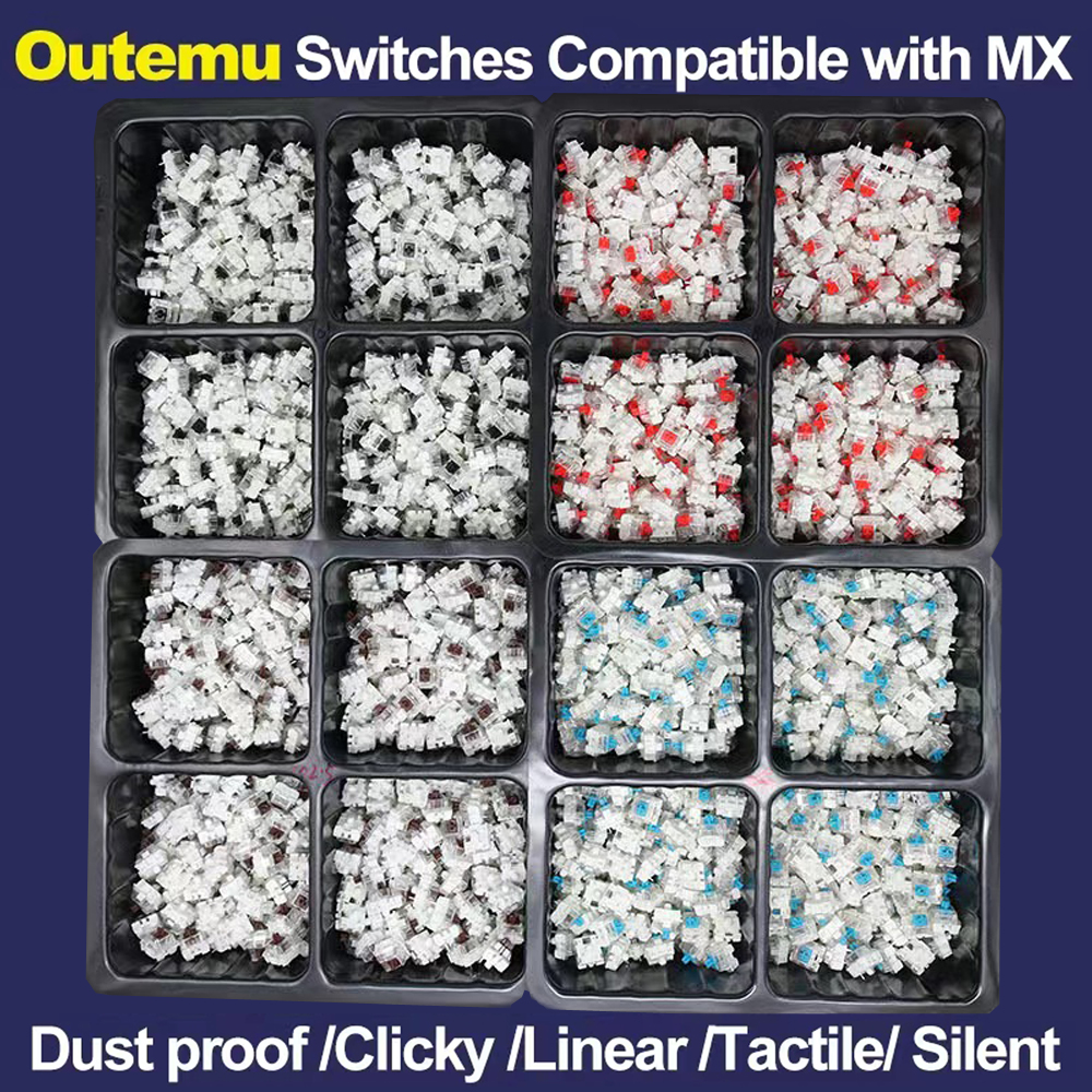 Outemu Blue Switch Mechanical Keyboard Custom Silent Linear Switches RGB Brown Red Key 3Pin SMD Gaming Compatible With MX Switch