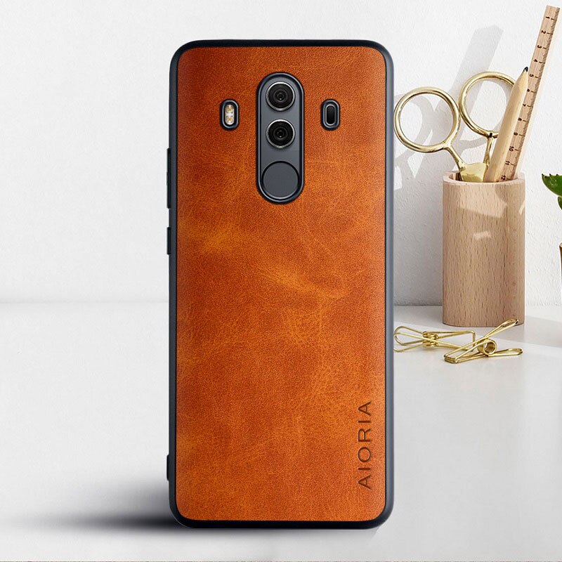 Case Voor Huawei Mate 10 Pro Lite Luxe Vintage Leather Cover Voor Huawei Mate 10 Pro Case Funda Coque Capa zakelijke Stijl: mate 10 Pro / orange