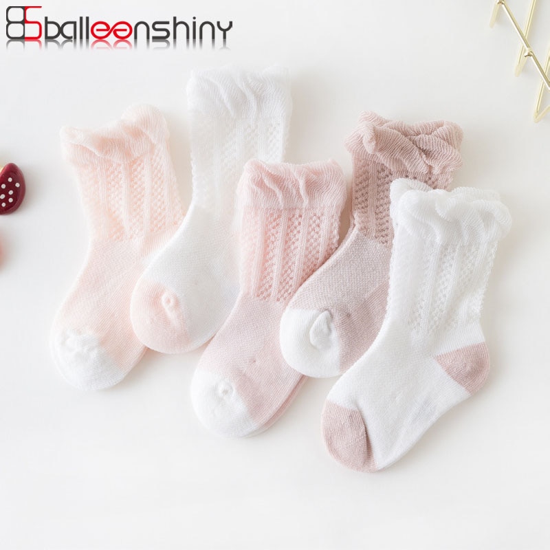 Balleenshiny 5pairs Sommer Mesh kinder Socken Weiche Baumwolle Baby Mädchen Jungen Socken Anti Slip Newborn Bein Wärmer Kinder zubehör