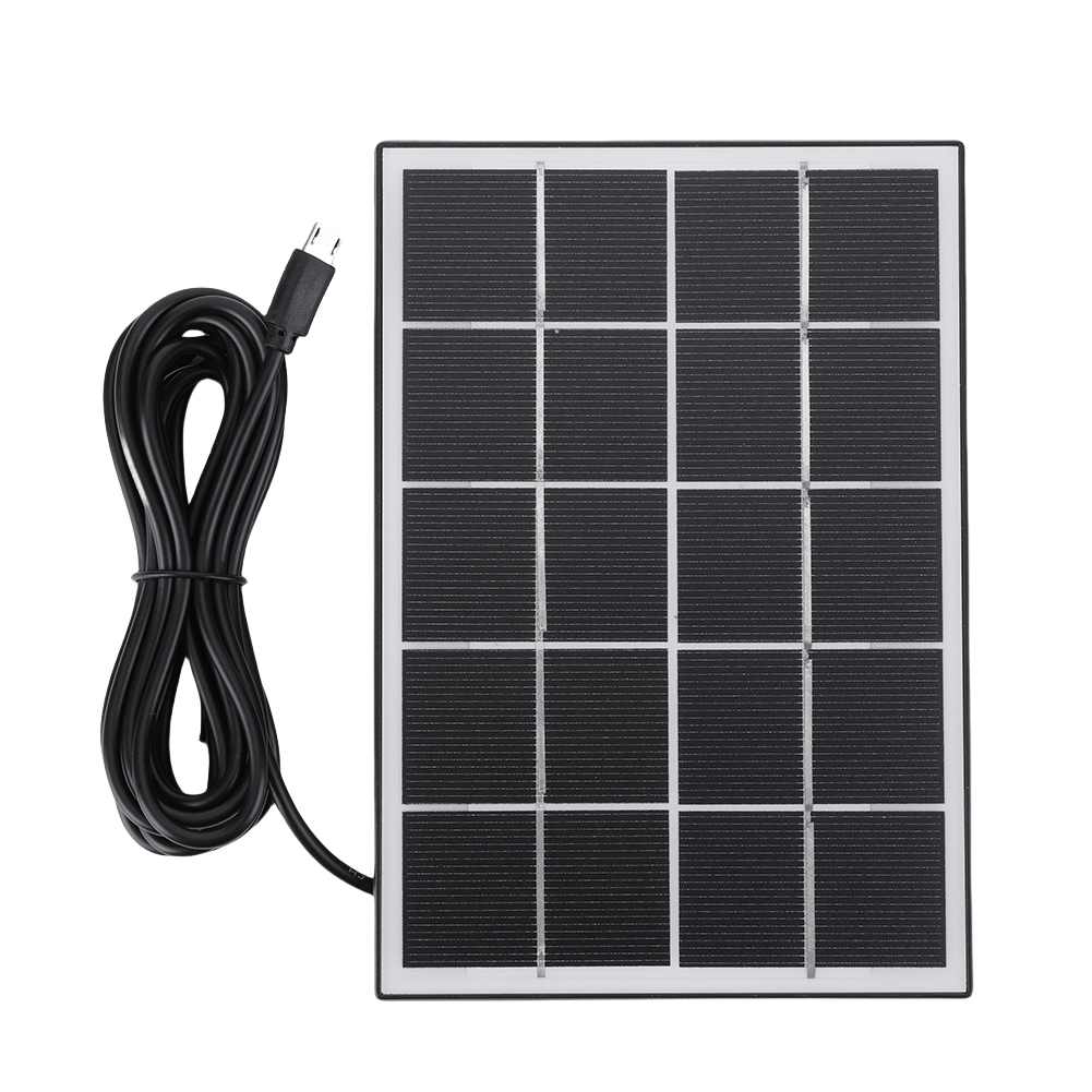 3.3W Solar Panel IP65 Waterproof Micro USB&Type-C Solar Panel Charger for Arlo/Ring/Eufy/Blink Doorbell Security Camera: black