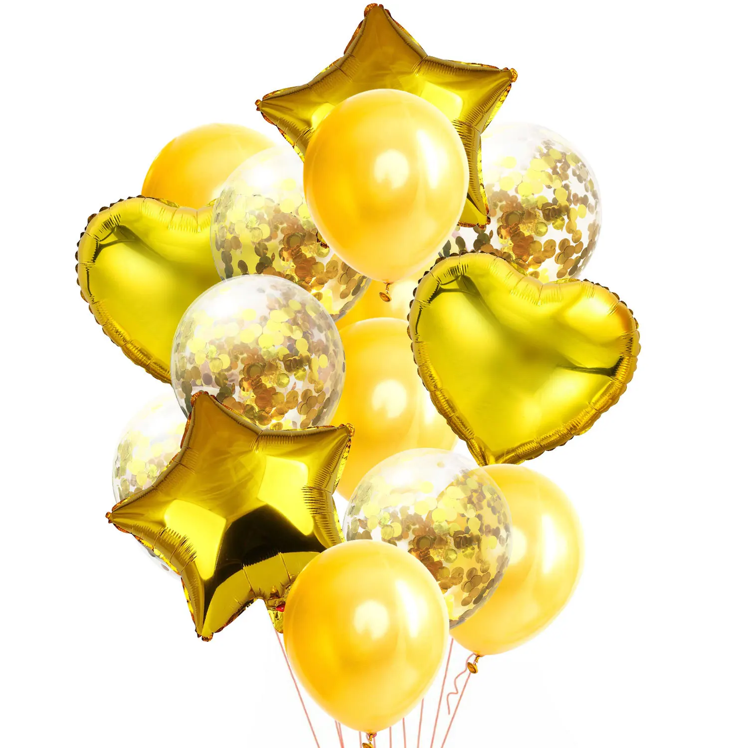 10/14 pçs mix rosa balões coração estrela rosegold confete balão festa de aniversário decorar crianças adulto bolas de ar casamento globos